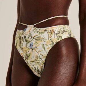 NWT ABERCROMBIE & FITCH High Leg Cheeky Bikini Swim Bottom Sz XS Tie-Back